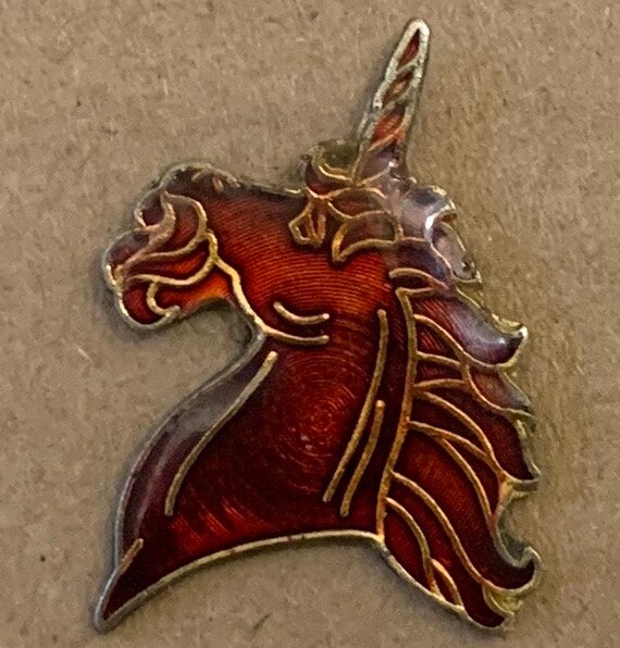 Unicorn Pin lot 1980's White Pegasus Horse red he… - image 6