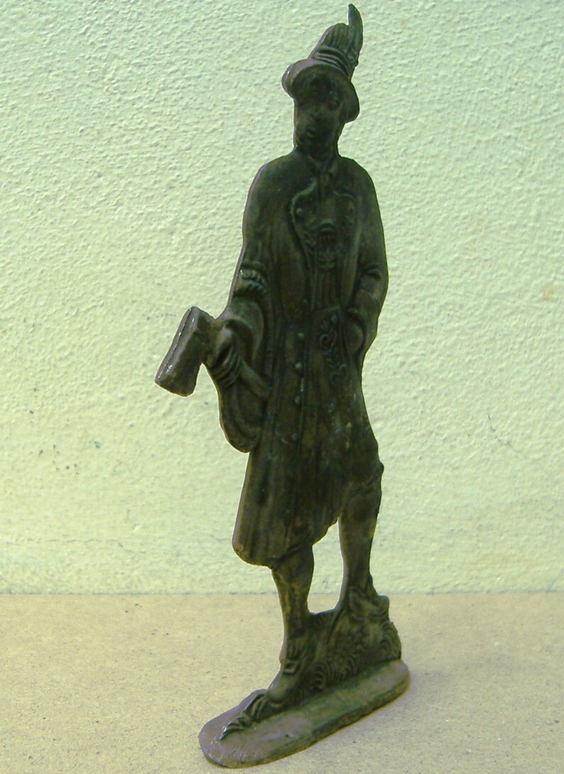 Vintage Flat Metal Lead Figure Figurine Fireman Edwardian Etsy