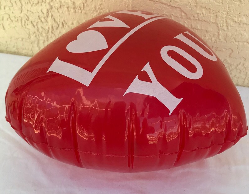 Inflatable Blow up Heart True Vintage I LOVE YOU 1980's Lot of 4 Red ...