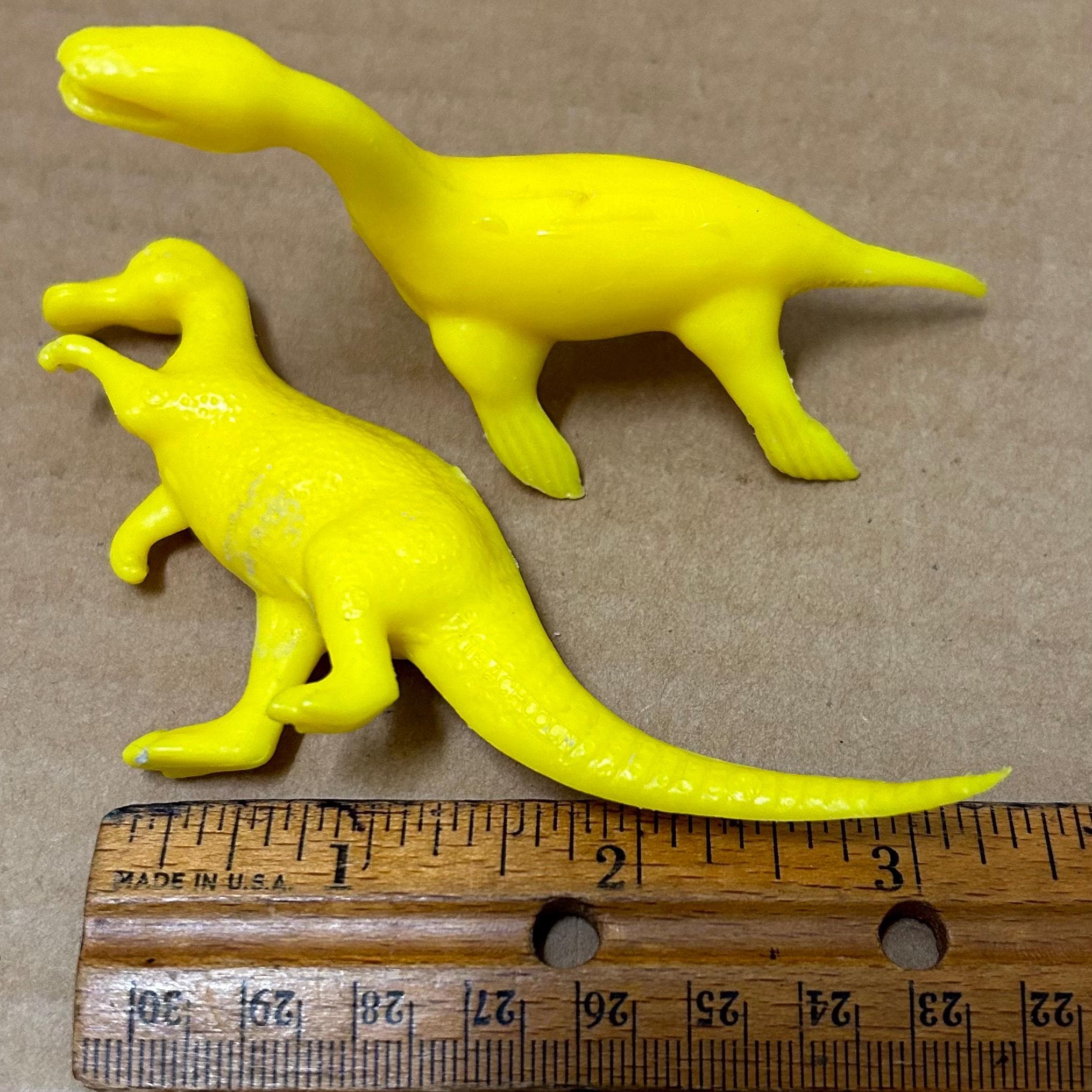 MPC Yellow Kronosaurus & Trachodon Lot of 2 Vintage Plastic Figure