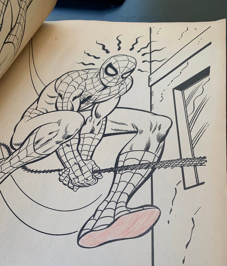 Jumbo Giant Spider Man Coloring Book vintage 1983 Super size | Etsy