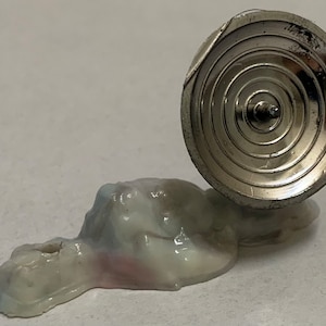 LP Space toy Imperial Apollo Moon Exploring small MOON ROCK Crater w/ Radar Dish 1970 play set accessory part silver miniature Hong Kong