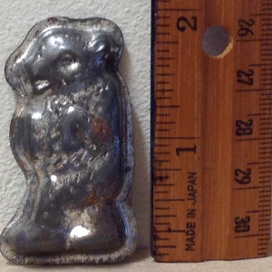 Tin Candy Mold small bear 2&quot; baking accessory novelty curio miniature figural figure chocolate animal vintage baking retro kitchen mini home