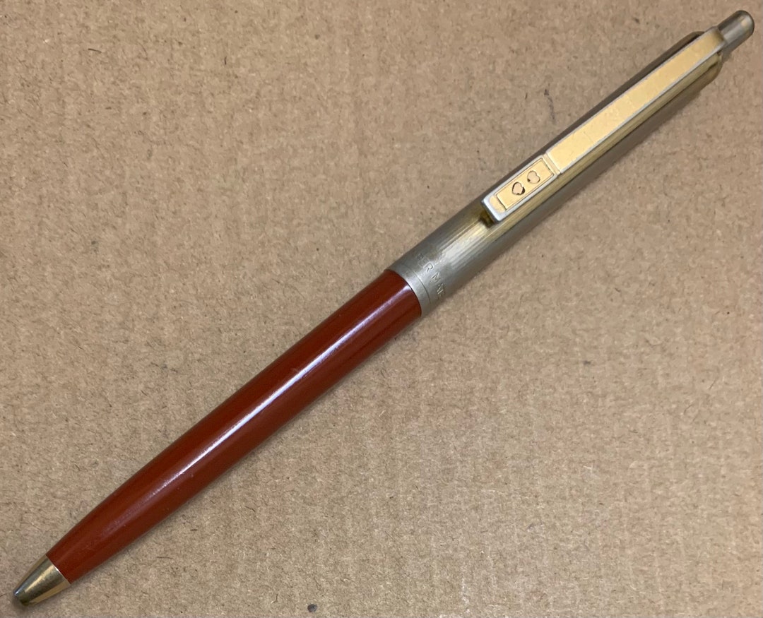 Paper Mate Vintage Double Heart Profile HTF Brick Red Faded Gold Tone ...