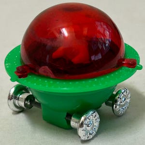 LP Space toy Imperial Apollo Moon Exploring 1970s play set spaceship rolling mini ship flying Saucer metal axles Vintage Hong Kong plastic