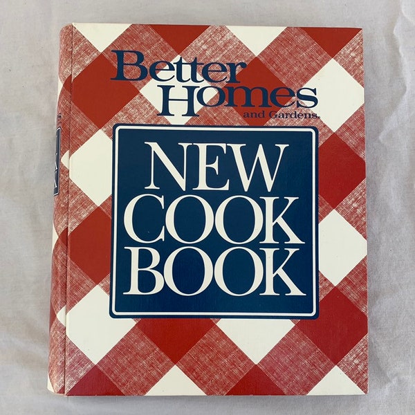 Better Homes and Gardens New Cookbook Book 1989 COMPLETE 10th Ed 5 Ring Binder red plaid kitchen recipe Bright Excellent cook chef bible