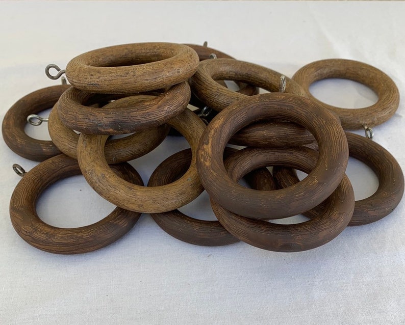 Faux Wood Vintage Plastic Shower Curtain Rings Age Patina Lot Etsy