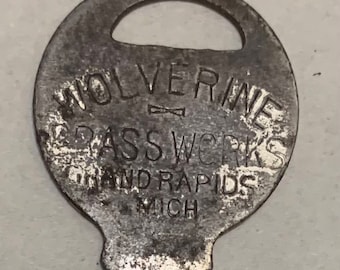 Strumento tascabile Wolverine Brassworks Usa Dale Ballcocks Portachiavi pubblicitario per portachiavi pubblicitario Venditore promozionale antico hardware vintage