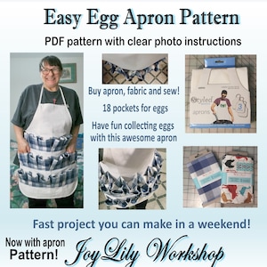 Foxyoo Egg Apron for Fresh Eggs,Egg Collecting Apron with Deep  Pockets,Chicken Egg Apron for Women,Egg Baskets Holder Apron-Half Body Style