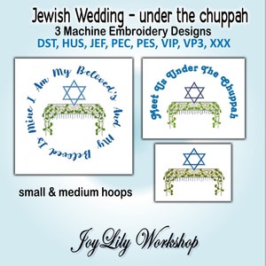 Beautiful Jewish Wedding Chuppah machine embroidery design. Remember your special day. I will customize it for free. Ask me, I can do it.