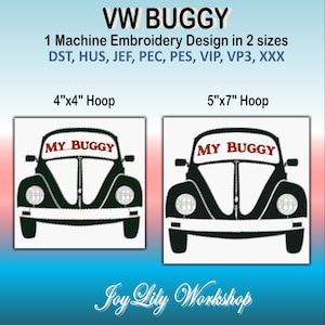 VW Bug, My Love Bug, Volkswagen. Cute machine embroidery design for small and med hoops. Use your fonts to customize the license plate.