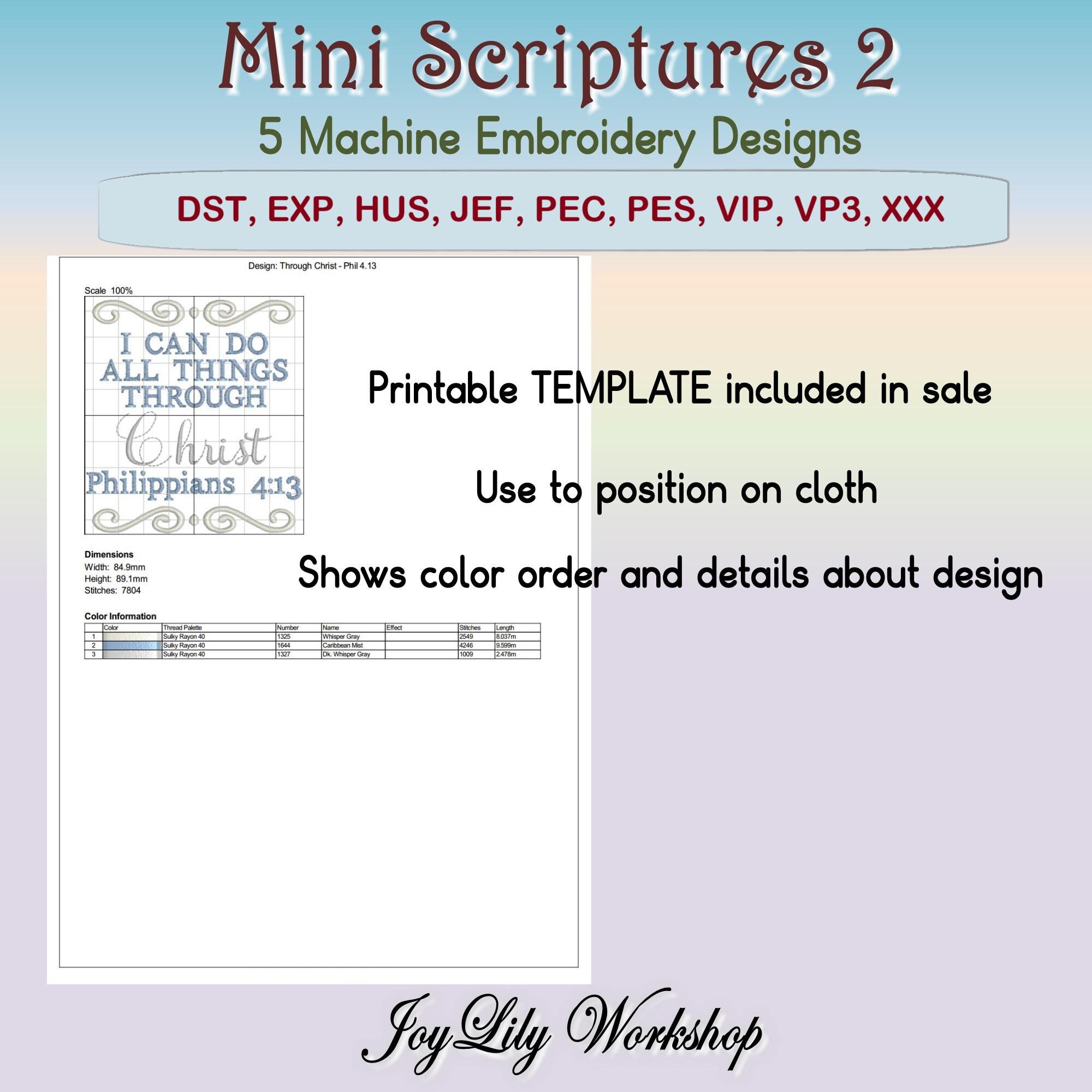 Mini Scriptures 2, Machine Embroidery Designs: Christian Verses, 4x4 ...