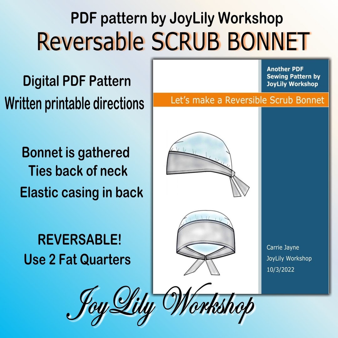 Reversable Scrub Fits Most Heads, Long Hair, Elastic in Back