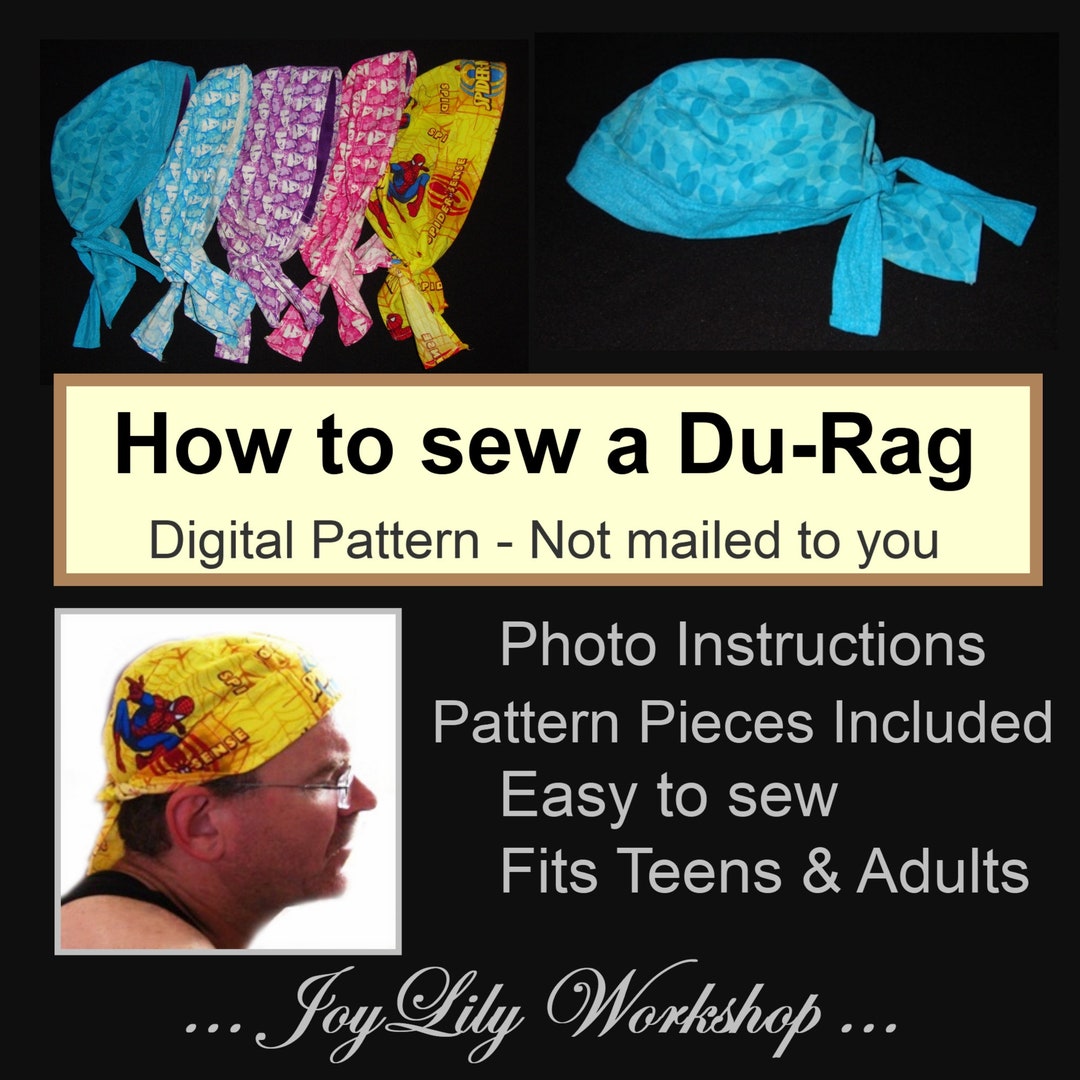 How to Sew a Du-rag, PDF Instructions With Color Photos and Includes Pattern Pieces. EASY to Make. - Etsy how-to-sew-a-du-rag-pdf-instructions-with-color-photos-and-includes-pattern-pieces-easy-to-make-etsy