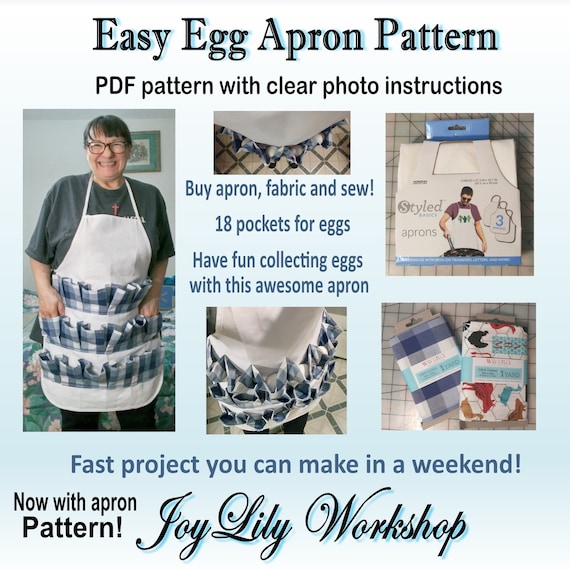 Easy Egg Collecting Apron for Farmers. Fast to Sew in a Weekend