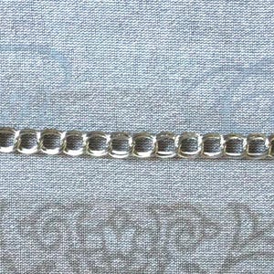 Alloy Double Loop Link Curb Chain Findings Silver Tone 4x5mm(1/8"x2/8")
