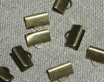 8 Pcs. Pinces à ruban métallique Couleur Bronze 10 x 8mm