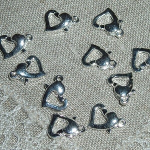 8 Pcs. Lobster Claw Clasps, Alloy, Silver  color, Nickel Free, about 12 mm long