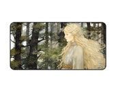 Elven Princess Desk Mat - Forest Fairy Illustration Inspired by John Bauer's Art - Nordic Fantasy Desk Mat - Nordic Maiden - Woodland Fairy