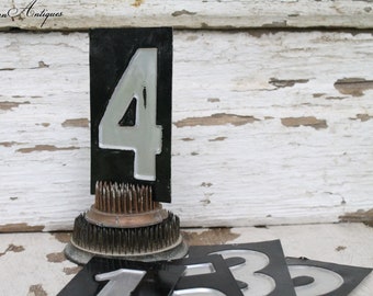 Vintage Metal Gas Station NUMBER Black Industrial Salvage Farmhouse Decor  Fixer Upper Decor