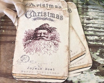 Vintage Santa Christmas Gift Tags — Gathered Living