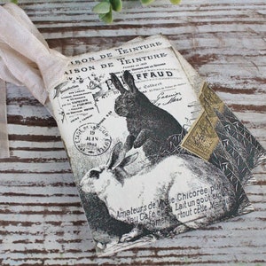 Cartes postales vintage de Pâques, lapin, lapin, décoration de ferme française, carte minable, lot de 8