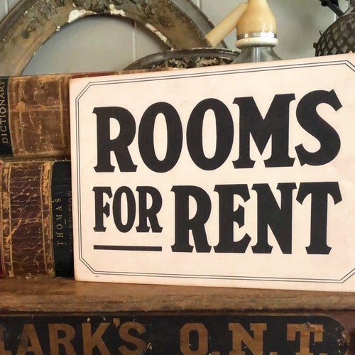 ROOMS FOR RENT Wood Sign Vintage Antique Farmhouse Decor Wall Etsy
