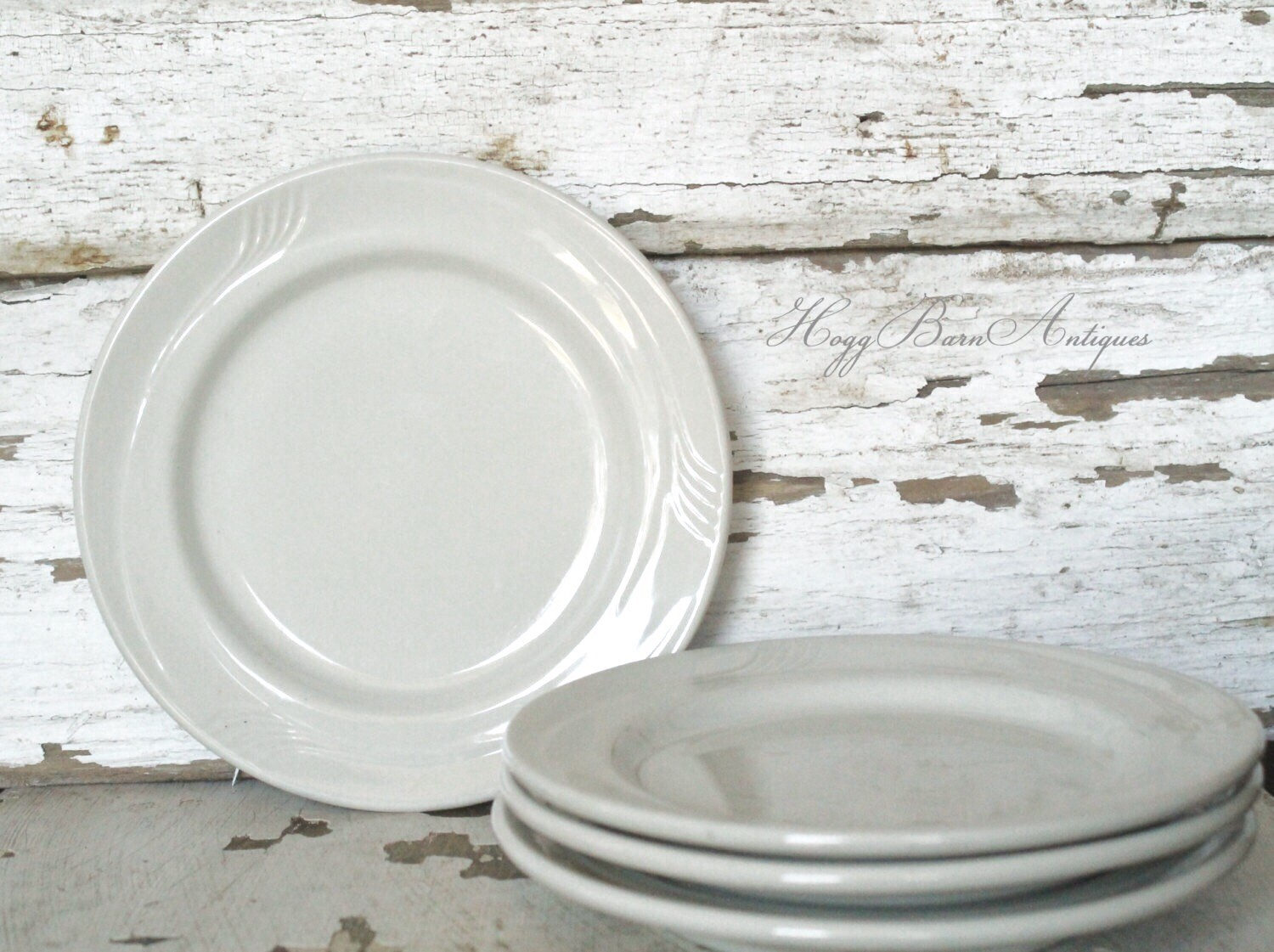 Vintage White Ironstone Plates Restaurant Ware ONEIDA ESPREE Salad