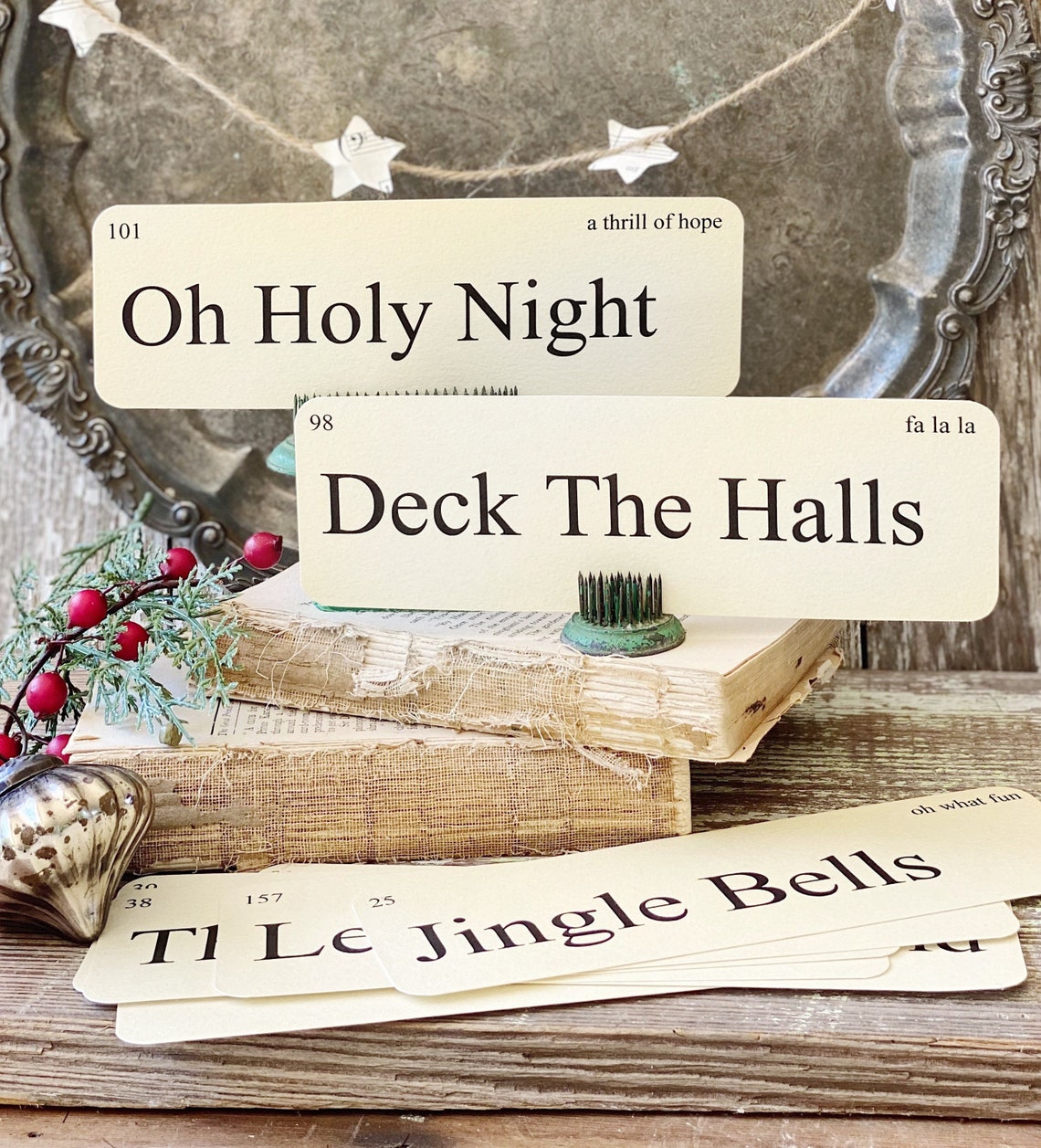 CHRISTMAS CAROLS Flash Cards LARGE Vintage Inspired Flashcard Etsy