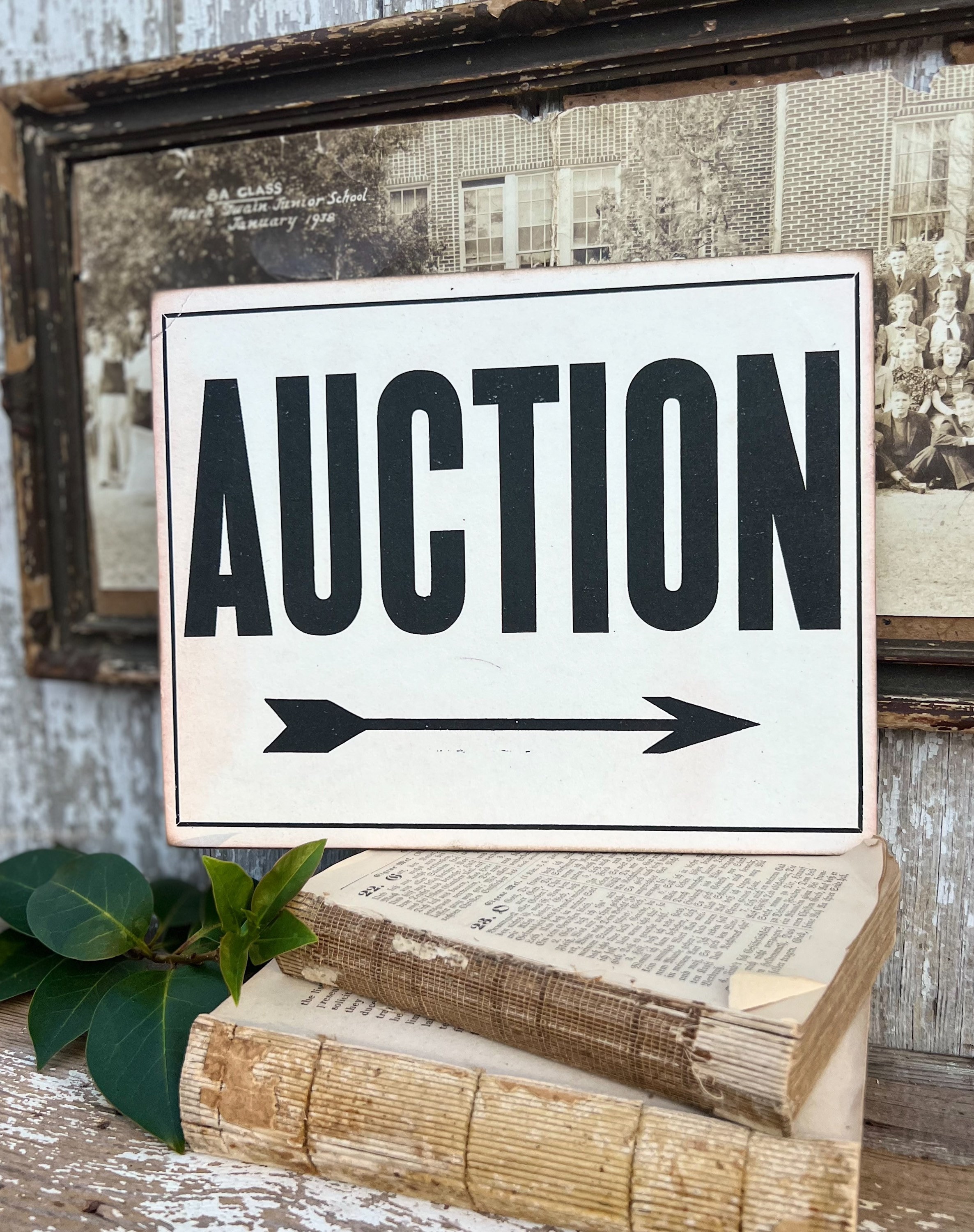 AUCTION Wood Sign Vintage Antique Farmhouse Decor Wall Art Print Decor ...