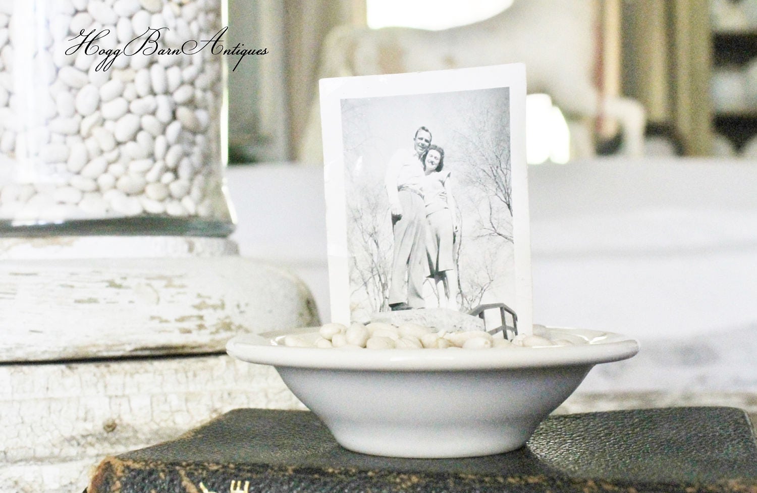 Vintage White Ironstone Bowl DELCO Farmhouse Decor Fixer Upper Decor