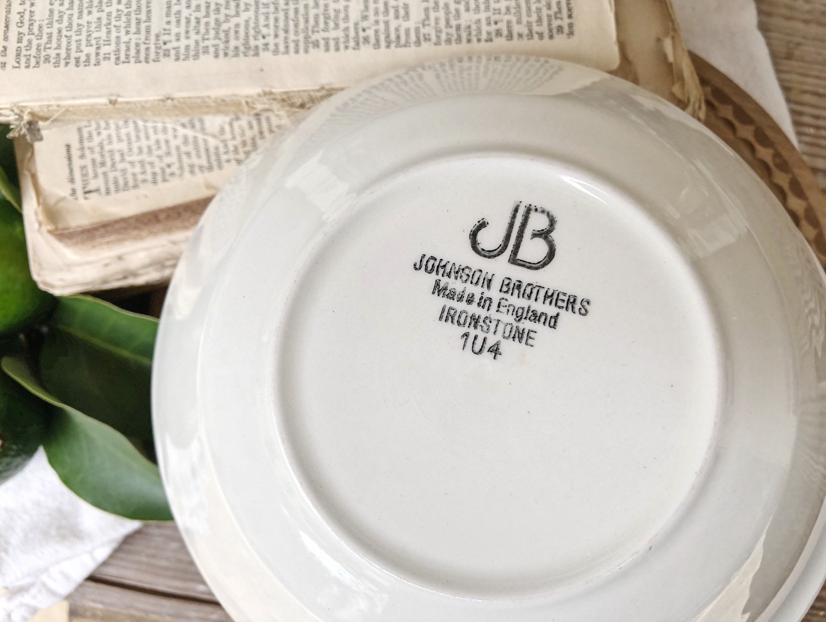 Set of 4 Vintage White Ironstone Bowls JOHNSON BROS China ENGLAND