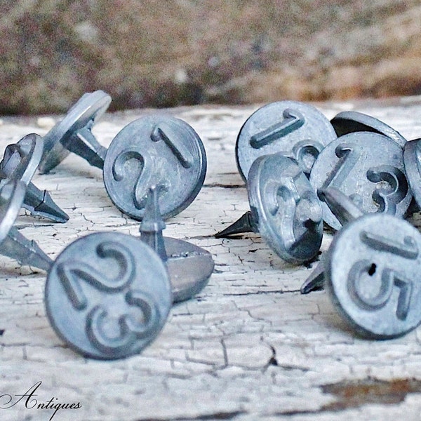 Vintage ACRO Metal Number Tack, Industrial Farmhouse Decor