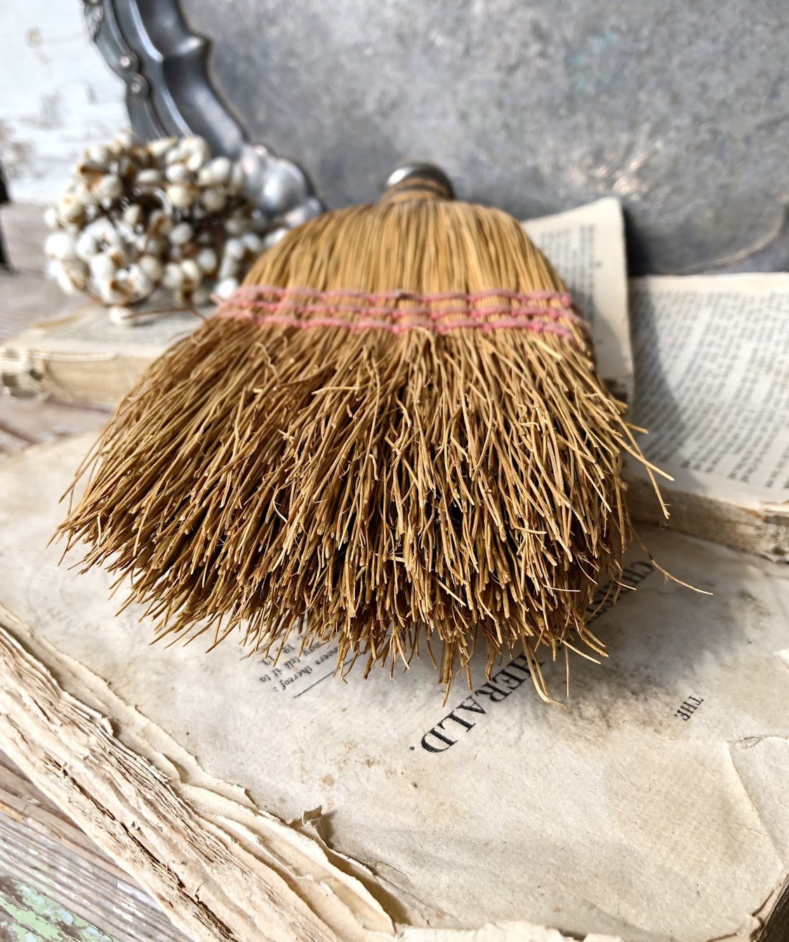 Vintage Whisk Broom Hand Straw Brush Farmhouse Decor Fixer Upper Decor