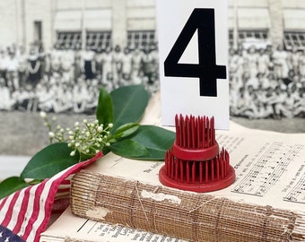 Vintage Gas Station Number Card Sign “4” Farmhouse Decor Cardboard Black Cream AMERICANA July Fourth