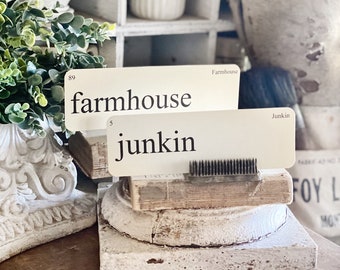 FARMHOUSE Flash Cards LARGE Vintage Inspired Flashcard SET of 8 Farmhouse Decor Cottage Party Favor Banner