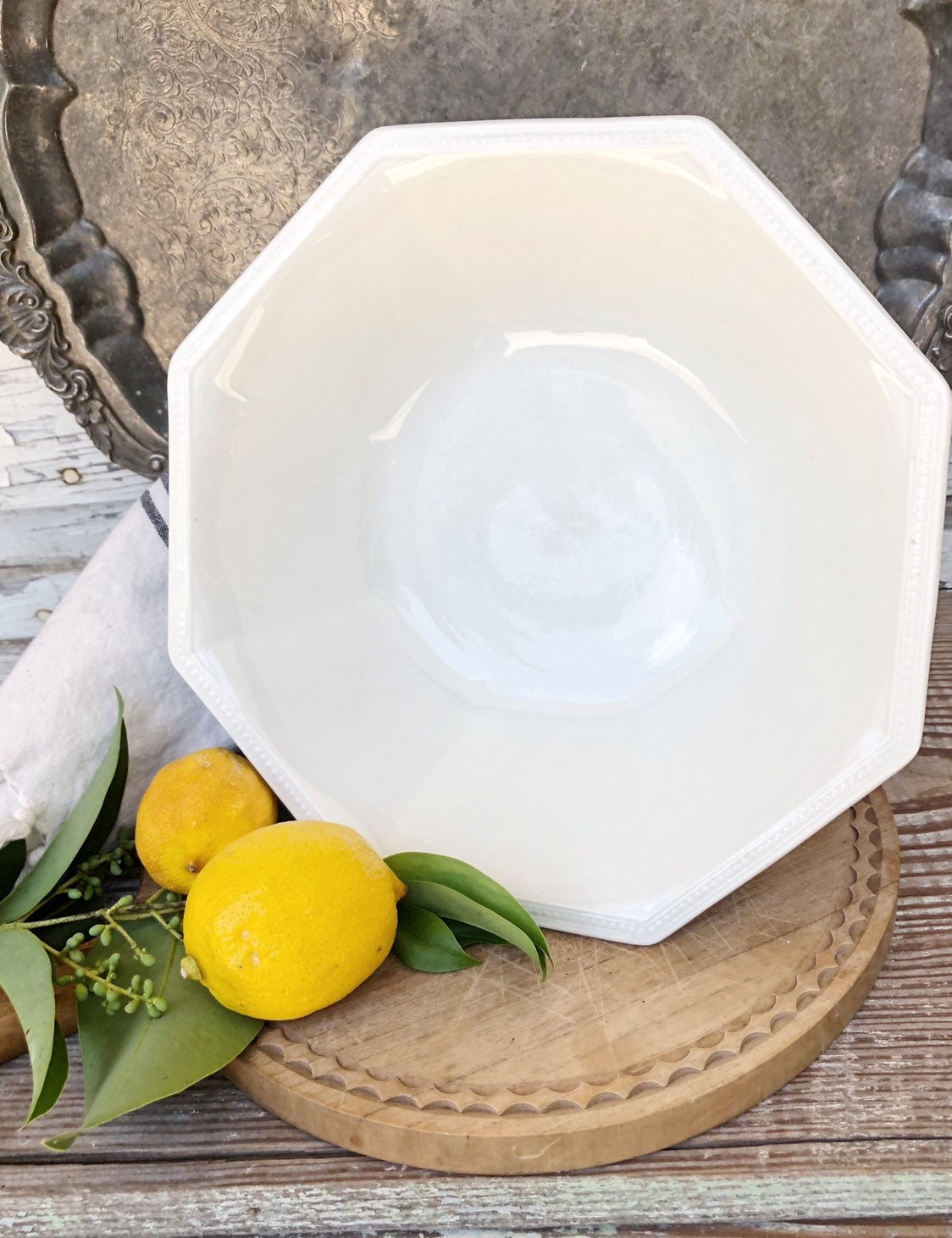 Antique White Ironstone Bowl JOHNSON BROS England Bowl
