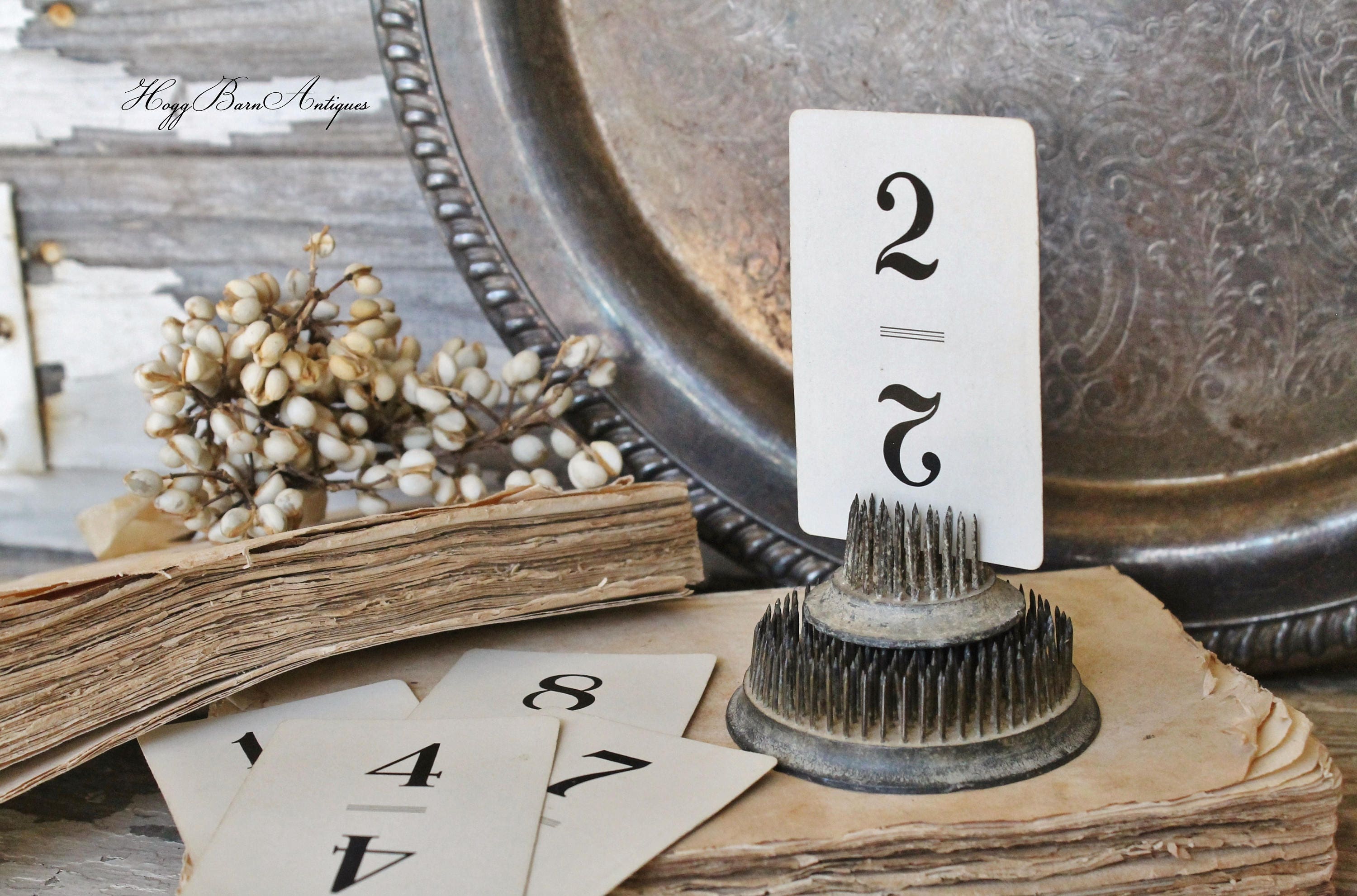Vintage Flinch Number Card Game Farmhouse Decor Fixer Upper Style