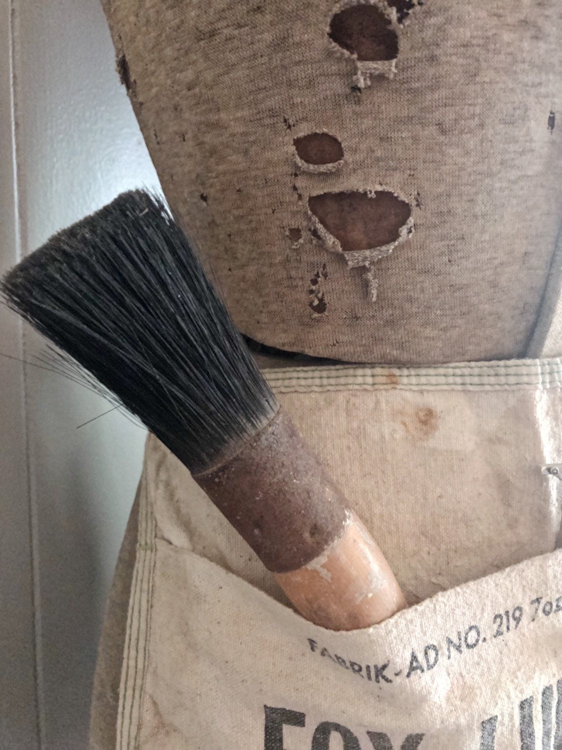 Antique Paint Brush Horse Hair Artist Round Brush Farmhouse Decor Fixer