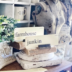 FARMHOUSE Flash Cards LARGE Vintage Inspired Word Flashcard SET of 8 Farmhouse Decor Cottage Party Favor Banner