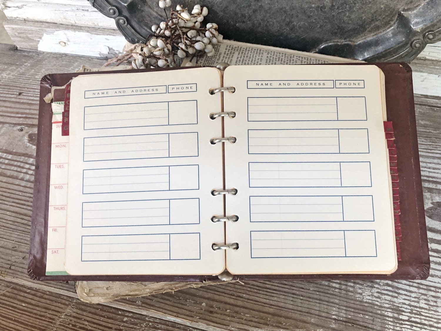 Vintage Address Book Industrial Office Salvage Supply Farmhouse Decor