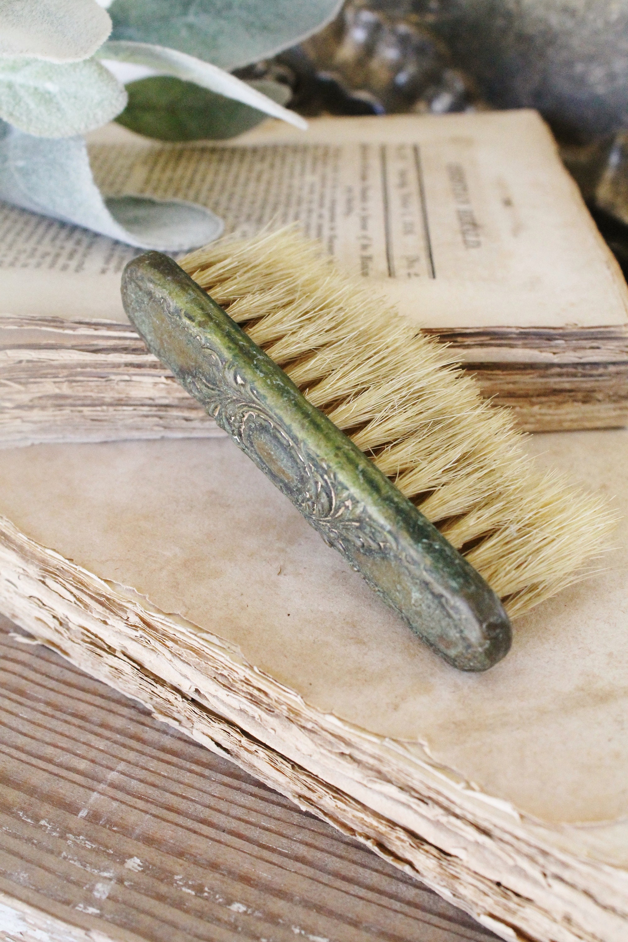 Antique Brush Victorian Hand Hair Brush French Farmhouse Decor Fixer