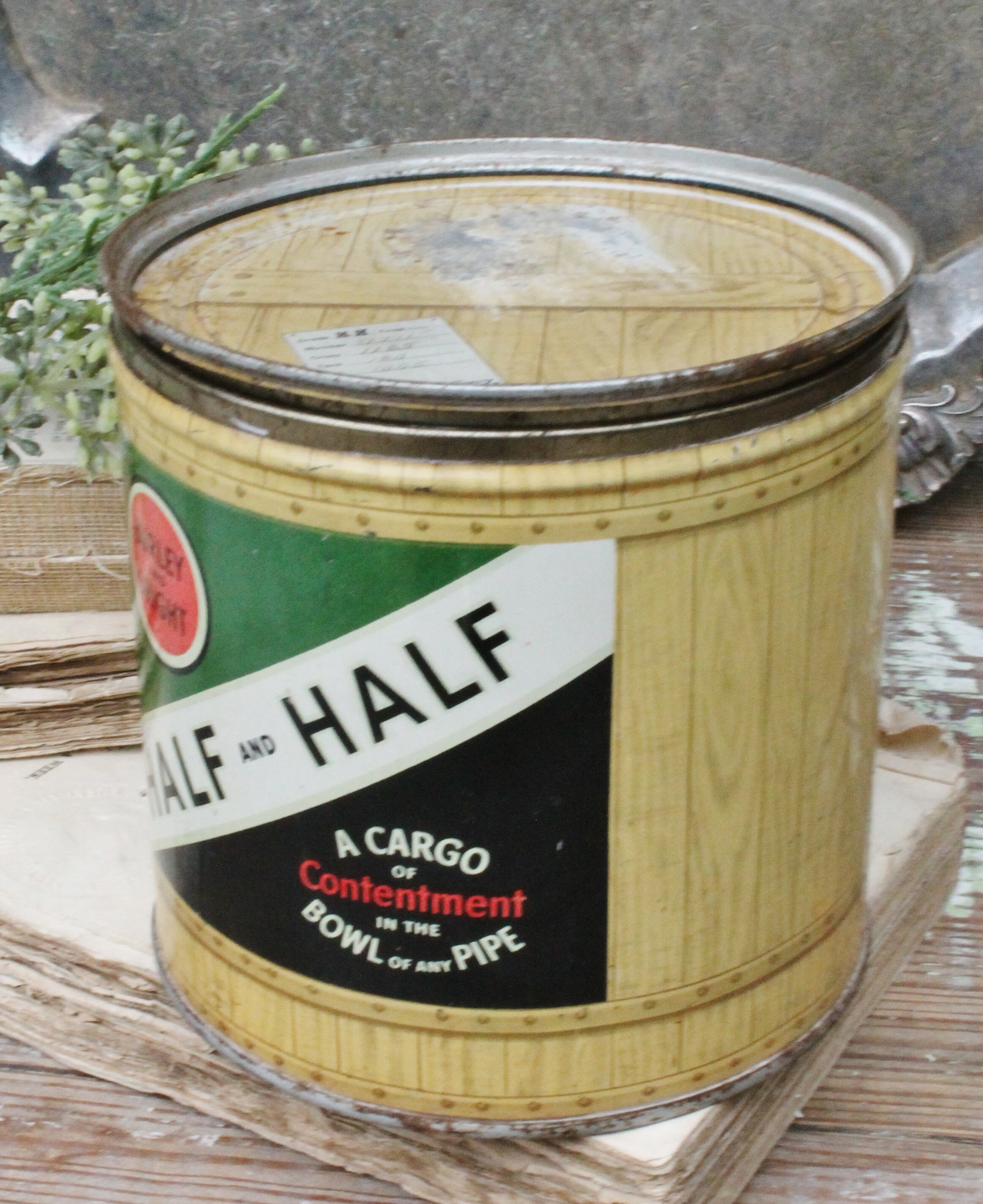 Antique GRANGER Pipe Tobacco Tin Canister Box Farmhouse Decor Fixer