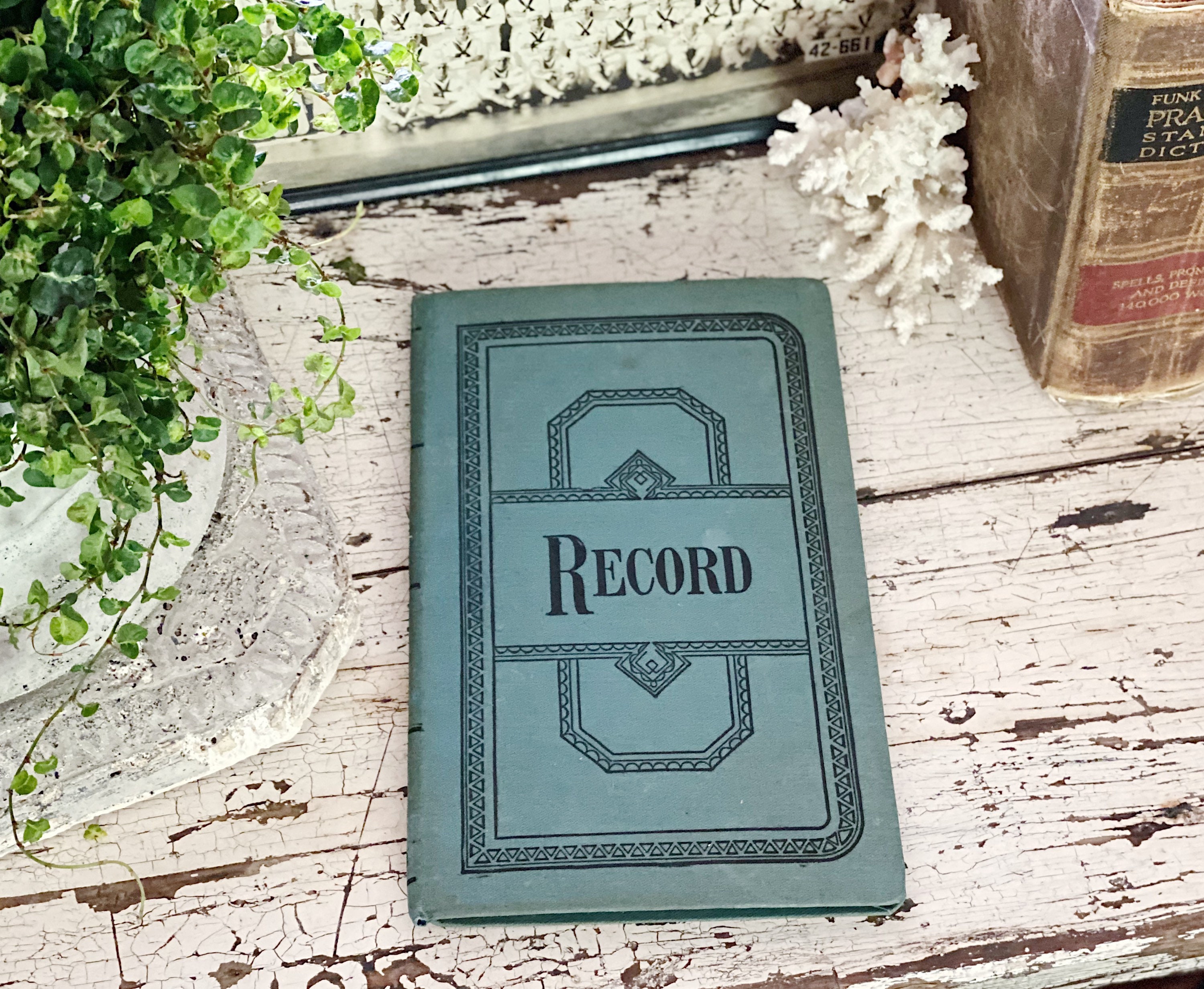 Antique RECORD LEDGER Book Industrial Royal Office Salvage Supply