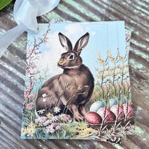Osterhase Geschenkanhänger Braunes Kaninchen Vintage French Farmhouse Decor Karte Shabby SET OF 8