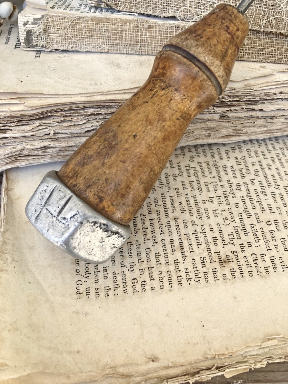 Vintage Awl Tool Wood Handle Farmhouse Decor Fixer Upper Decor