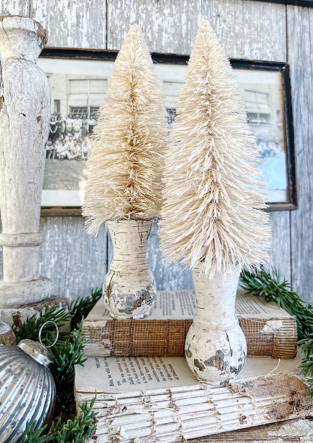 Christmas Bottle Brush Tree EXTRA LARGE With Chippy WHITE Etsy