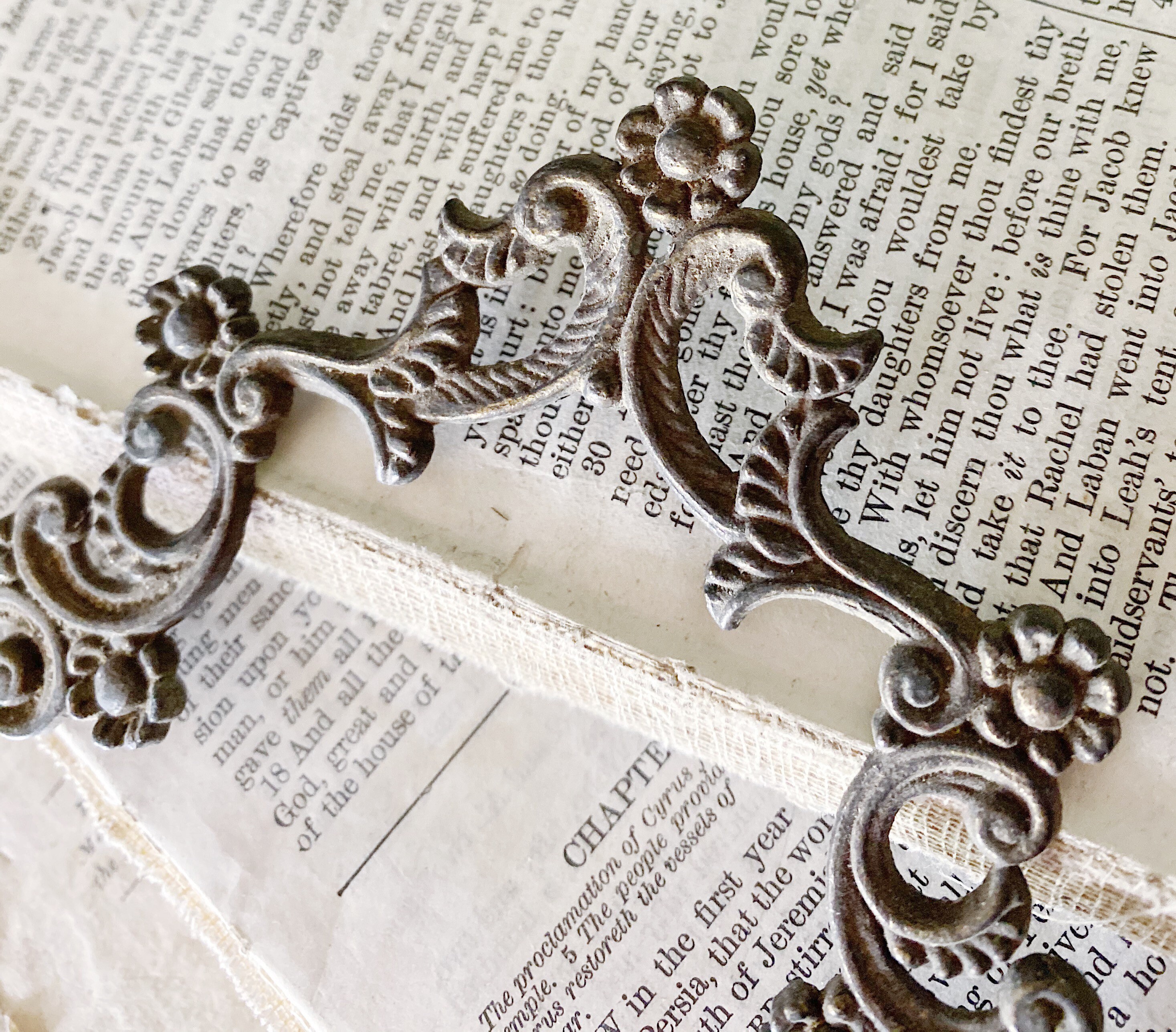 Antique Metal Drawer Plate Brass Farmhouse Decor Victorian Door