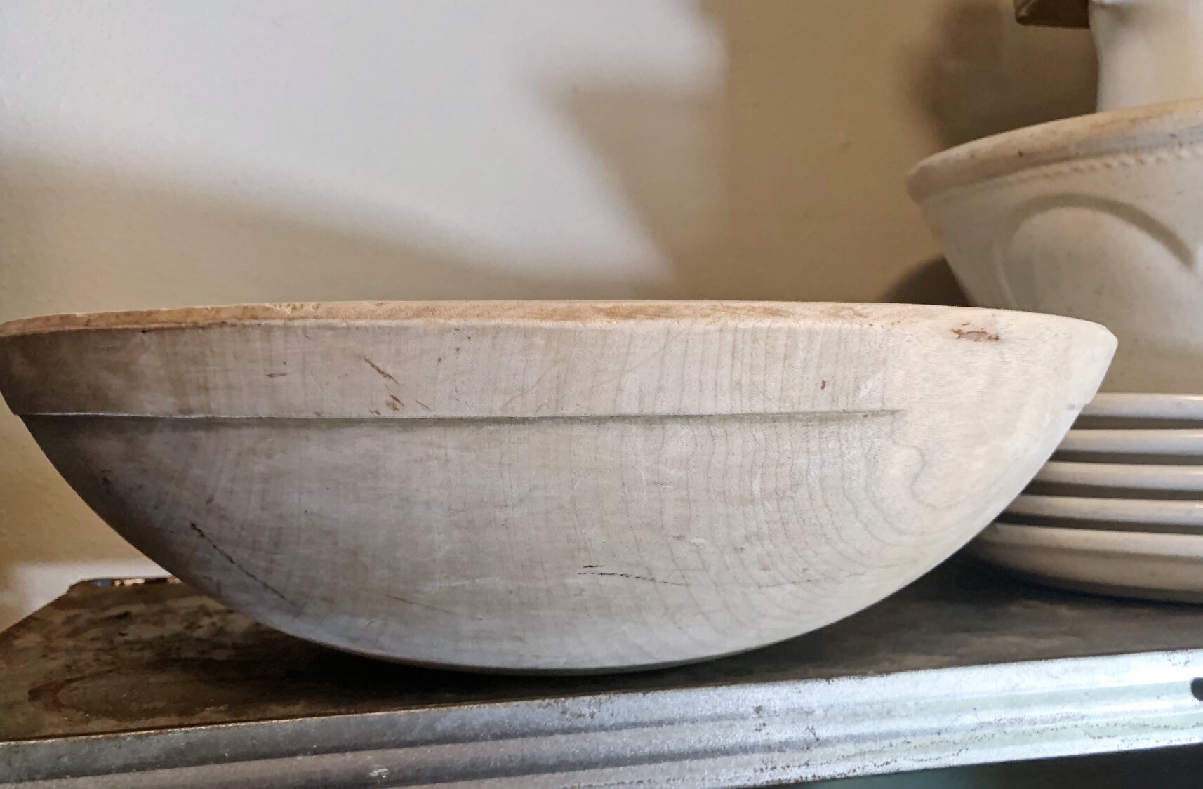 Vintage Wood Dough Bowl French Farmhouse Decor Fixer Upper Decor