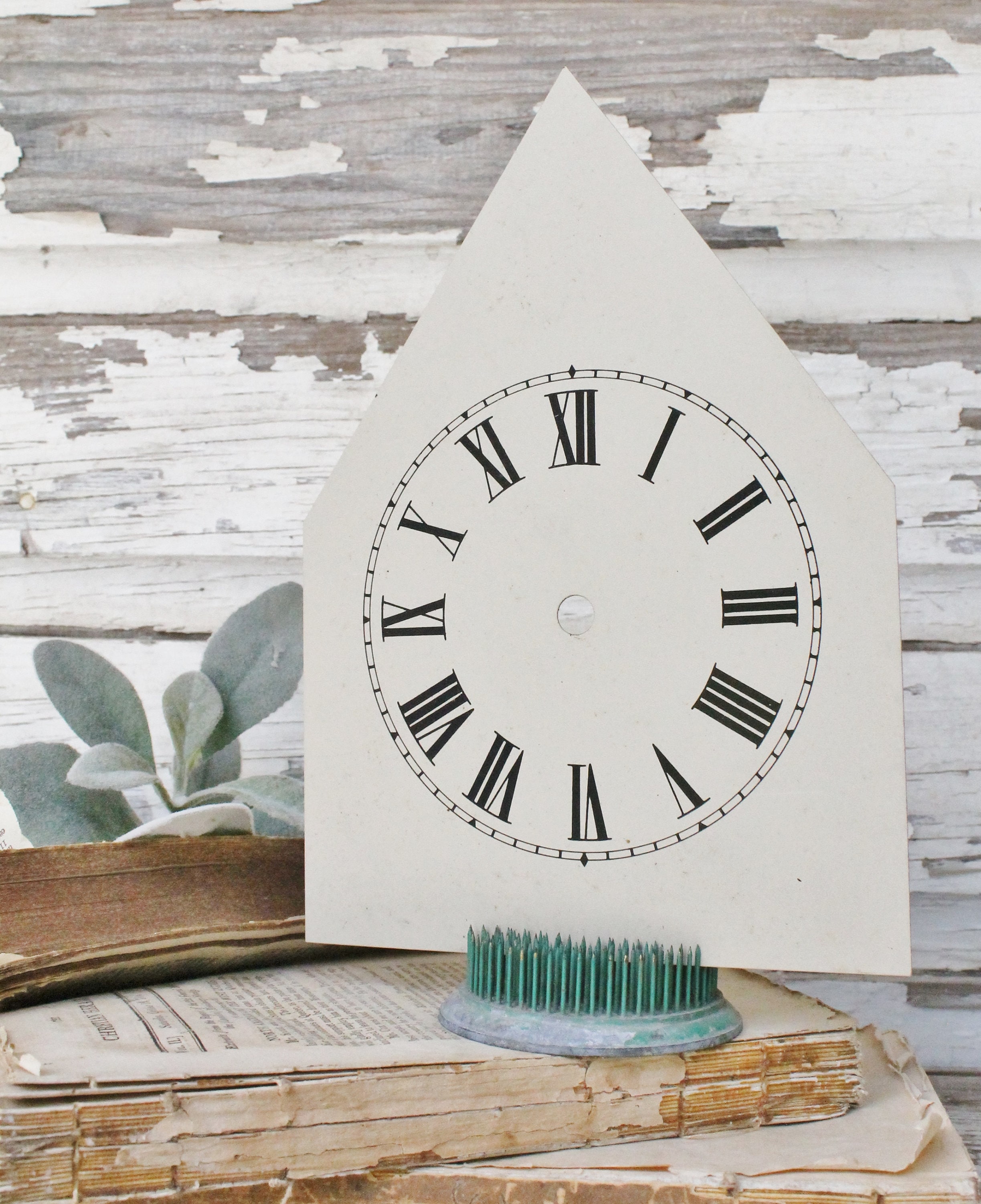 Antique Clock Face Steeple Farmhouse Decor Industrial Salvage Fixer